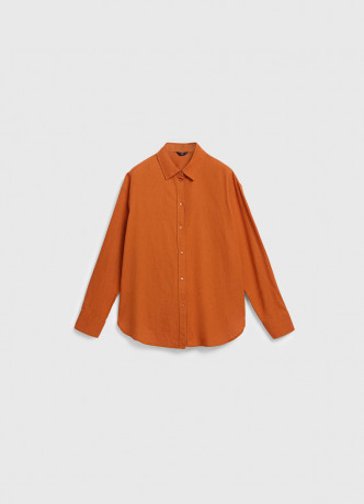 Рубашка с длинным рукавом из смесового льна