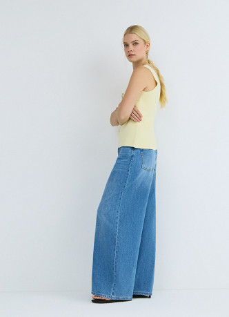 Широкие джинсы с высокой посадкой