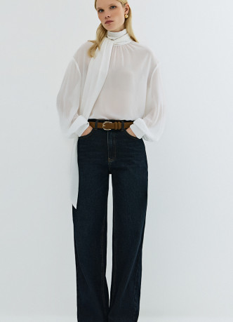 Блузка из шифона с шарфом