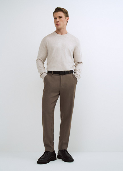 

Прямые брюки с эластичным поясом, Коричневый