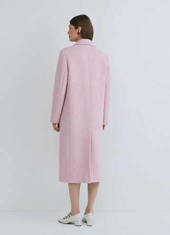 Длинное двубортное пальто из шерсти