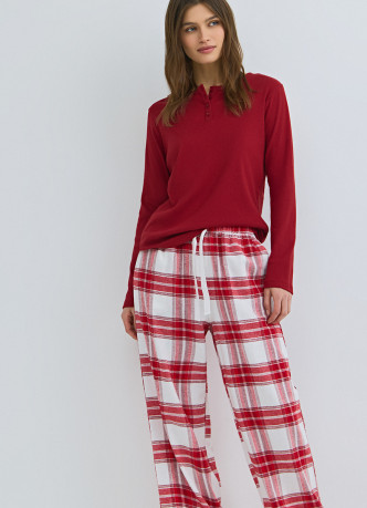 Пижамный лонгслив в рубчик