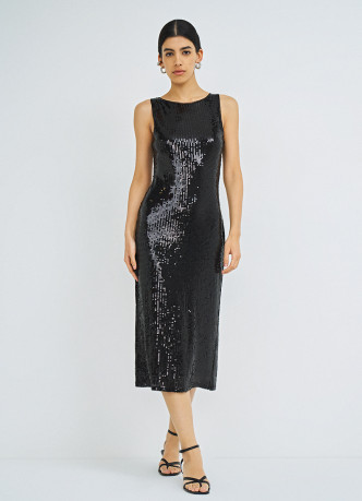 Платье миди с пайетками