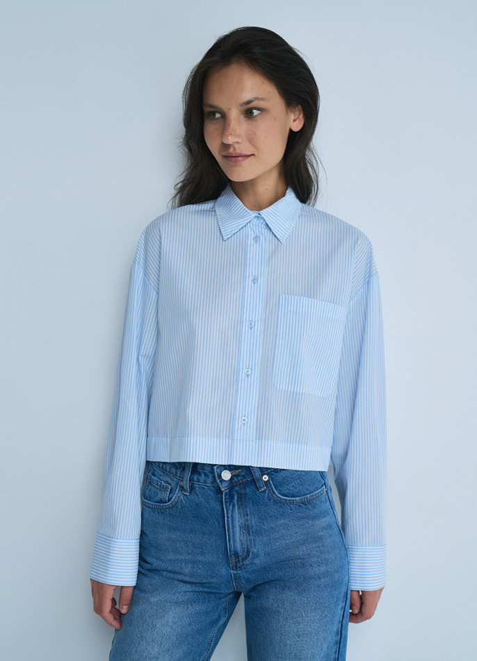 Укороченная хлопковая блузка