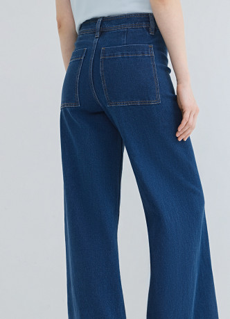 Укороченные широкие джинсы