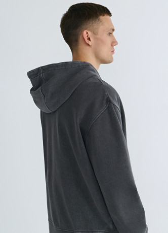 Толстовка на молнии с эффектом стирки