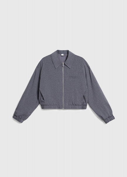 

Укороченный жакет на резинке для девочек, Серый
