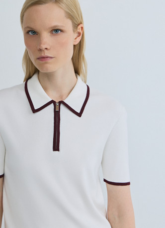 Джемпер с воротником поло на молнии