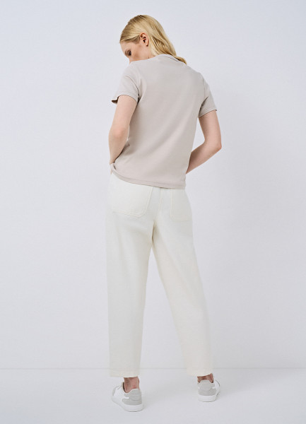 Свободные брюки с эластичным поясом, Белый O`Stin LP6652O02-02 - фото 4