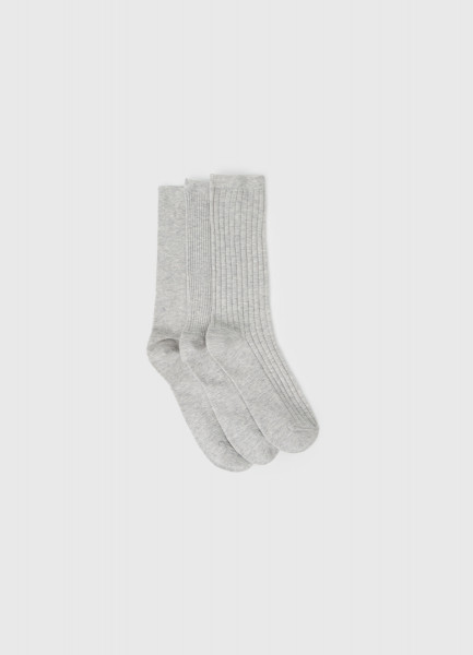 

Носки в рубчик, 3 пары, Серый