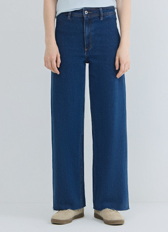 Укороченные широкие джинсы