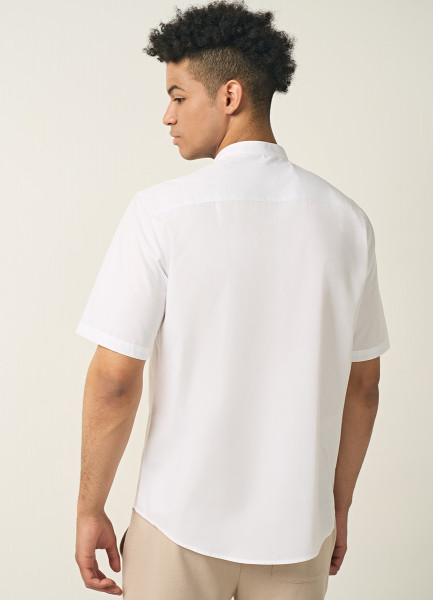 Рубашка с воротником-стойкой, Белый O`Stin MS6692O02-00, размер 48 - фото 3