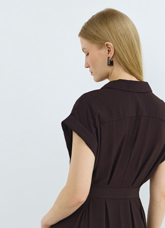 Приталенное платье-рубашка с принтом