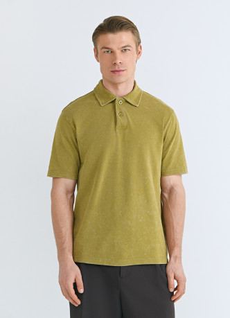 Поло из хлопка с эффектом стирки