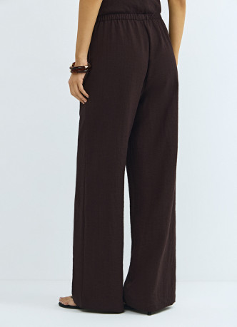 Брюки с вышивкой и эластичным поясом