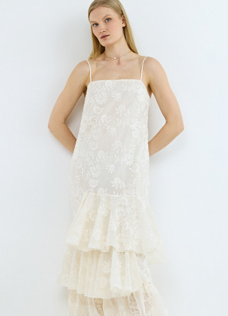 Платье макси с воланами