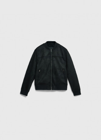 Бомбер из искусственной замши