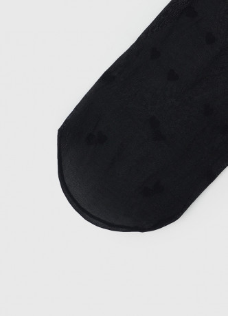 Колготки с узором в виде сердечек, 40 DEN