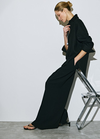 Рубашка с длинным рукавом из смесового льна