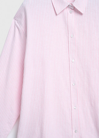 Рубашка в полоску из смесового льна