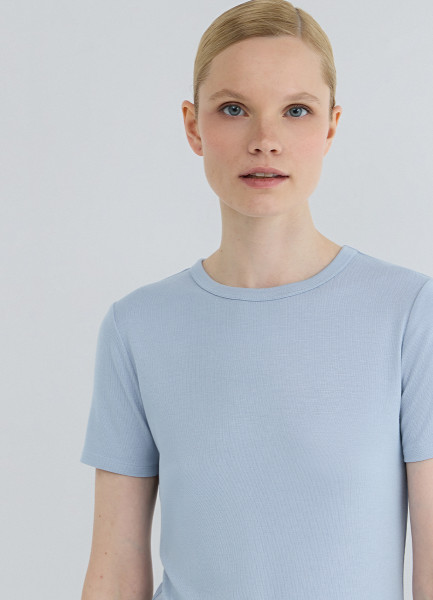 

Футболка в рубчик, Голубой