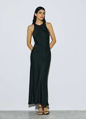 Сатиновое платье с американской проймой