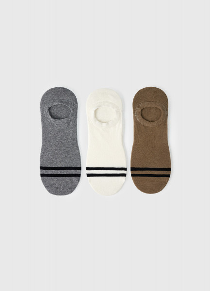 Носки-следки, 3 пары, Бежевый