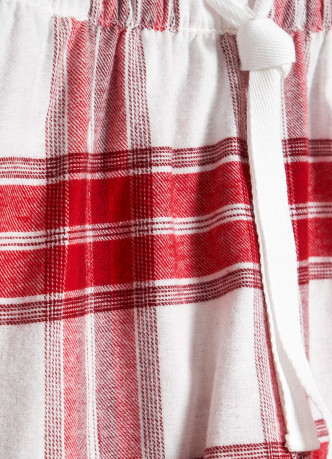 Пижамные шорты в клетку из фланели