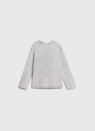 Лонгслив с принтом и стразами для девочек