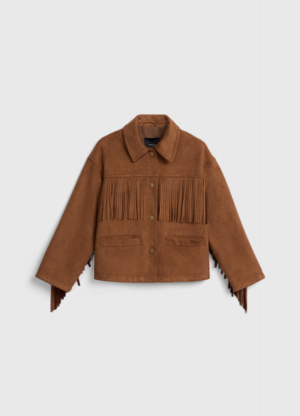 Куртка из искусственной замши с бахромой для девочек Оранжевый 3999₽