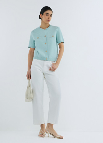 Кардиган с карманами и золотыми пуговицами