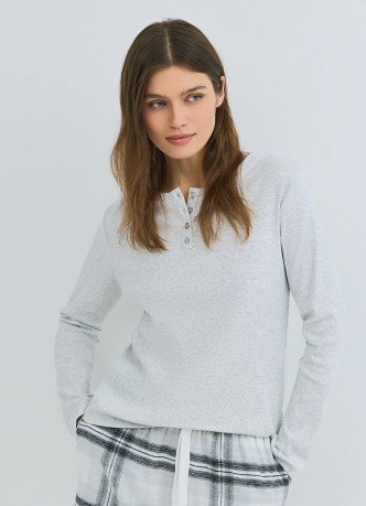 Пижамный лонгслив в рубчик