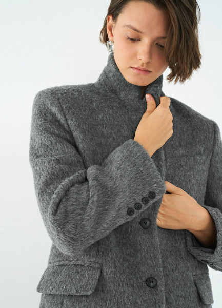 Однобортный жакет из натуральной шерсти Серый 8999₽