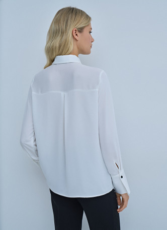 Блузка с контрастным галстуком-бантом