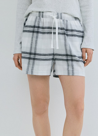 Пижамные шорты в клетку из фланели