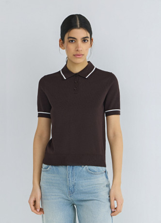 Базовый джемпер поло с коротким рукавом