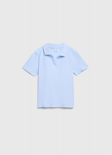 Поло в рубчик для девочек, Голубой