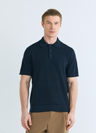 Поло из текстурной ткани