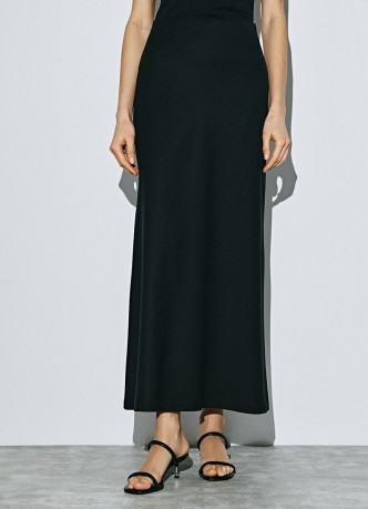 Юбка миди А-силуэта с эластичным поясом