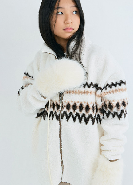 

Варежки из искусственного меха для девочек, Белый