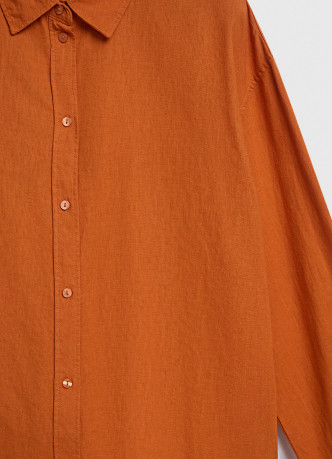 Рубашка с длинным рукавом из смесового льна