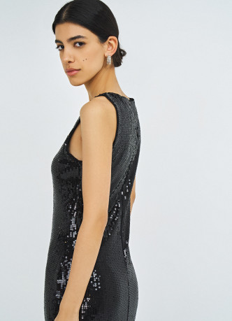 Платье миди с пайетками