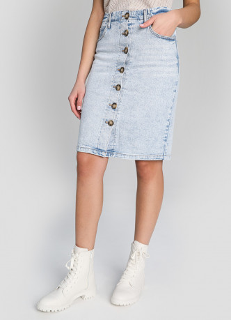 Юбка прямого силуэта в винтажной стирке