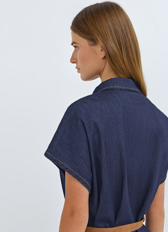 Платье-рубашка из денима