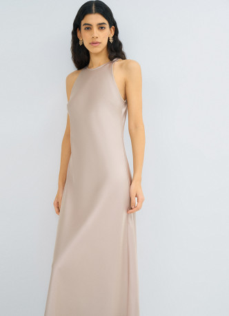 Сатиновое платье макси