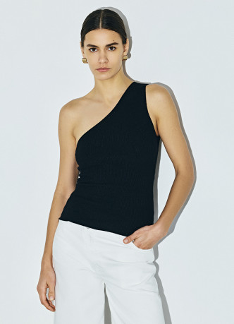 Топ в рубчик на одно плечо