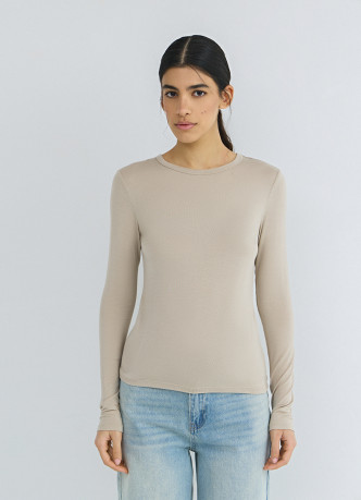 Лонгслив с содержанием модала и шёлка