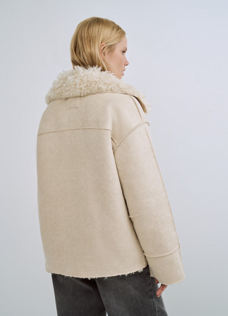 Дублёнка из искусственной замши и меха