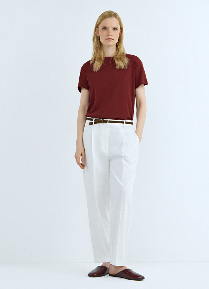 Зауженные брюки с поясом