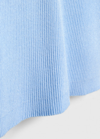 Джемпер в рубчик с воротником-поло